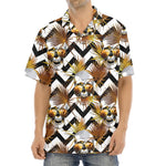 Gold Tropical Skull Pattern Print Aloha Shirt