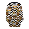 Gold Tropical Skull Pattern Print Baby Seat Cover