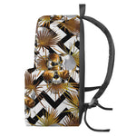 Gold Tropical Skull Pattern Print Backpack