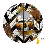 Gold Tropical Skull Pattern Print Basketball
