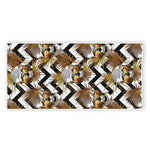 Gold Tropical Skull Pattern Print Beach Towel