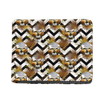 Gold Tropical Skull Pattern Print Bifold Wallet