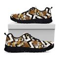 Gold Tropical Skull Pattern Print Black Running Shoes