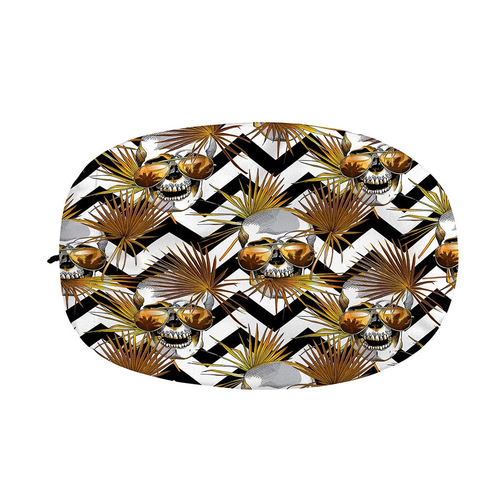 Gold Tropical Skull Pattern Print Car Side Mirror Covers