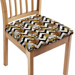 Gold Tropical Skull Pattern Print Chair Cushion Cover