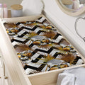 Gold Tropical Skull Pattern Print Changing Pad Cover