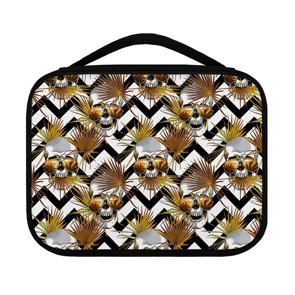 Gold Tropical Skull Pattern Print Classic Bible Case