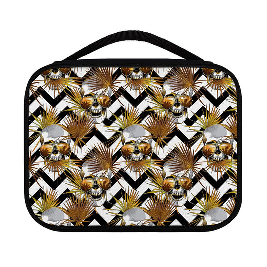 Gold Tropical Skull Pattern Print Classic Bible Case