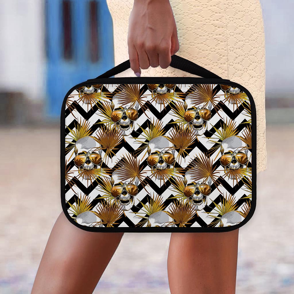 Gold Tropical Skull Pattern Print Classic Bible Case