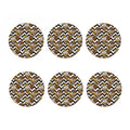 Gold Tropical Skull Pattern Print Coaster Set
