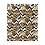 Gold Tropical Skull Pattern Print Curtain
