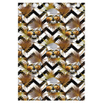 Gold Tropical Skull Pattern Print Curtain