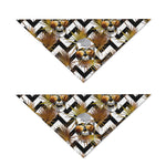 Gold Tropical Skull Pattern Print Dog Bandana