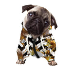 Gold Tropical Skull Pattern Print Dog Zip Up Hoodie