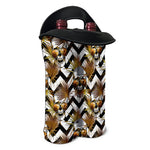 Gold Tropical Skull Pattern Print Double Neoprene Wine Tote
