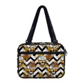 Gold Tropical Skull Pattern Print Double Strap Bible Bag