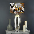 Gold Tropical Skull Pattern Print Drum Lamp Shade