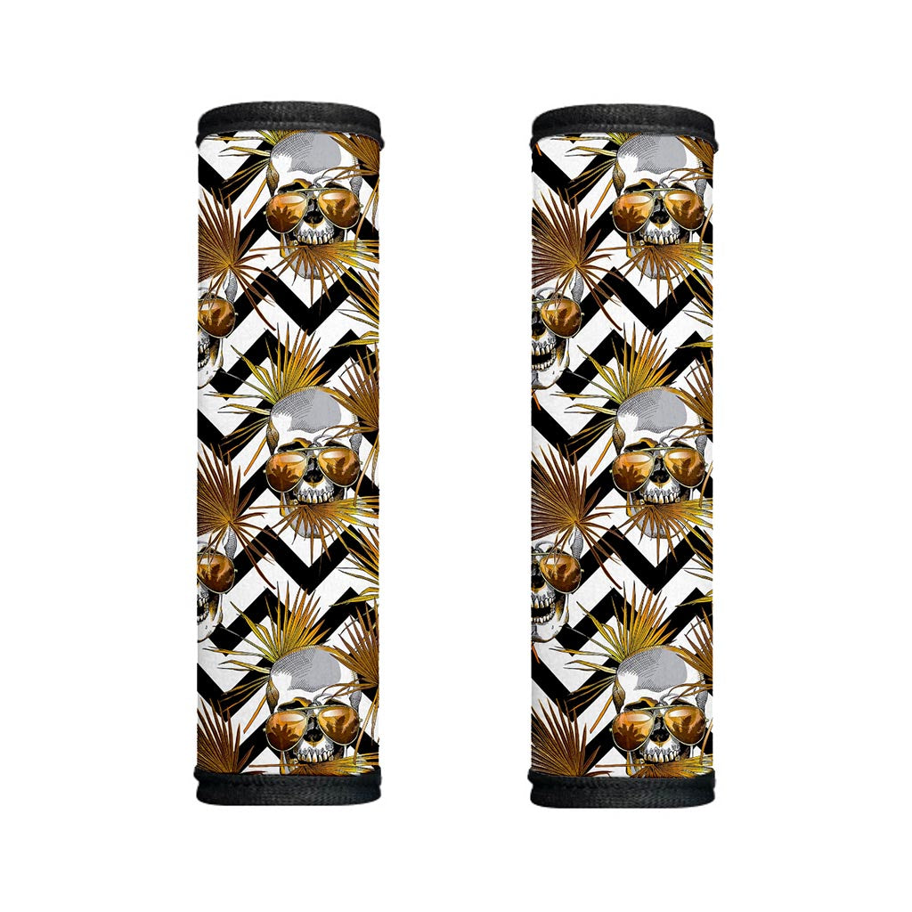 Gold Tropical Skull Pattern Print Handle Covers