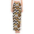 Gold Tropical Skull Pattern Print High Slit Maxi Skirt