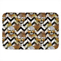 Gold Tropical Skull Pattern Print Indoor Door Mat
