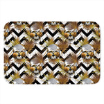 Gold Tropical Skull Pattern Print Indoor Door Mat