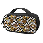 Gold Tropical Skull Pattern Print Insulin Cooler Travel Case