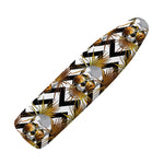 Gold Tropical Skull Pattern Print Ironing Board Cover