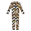 Gold Tropical Skull Pattern Print Jumpsuit