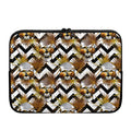 Gold Tropical Skull Pattern Print Laptop Sleeve
