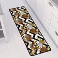 Gold Tropical Skull Pattern Print Long Kitchen Mat