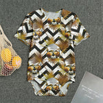 Gold Tropical Skull Pattern Print Men's Bodysuit