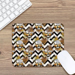 Gold Tropical Skull Pattern Print Mouse Pad