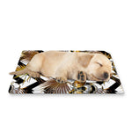 Gold Tropical Skull Pattern Print Pet Cooling Mat Cover