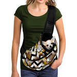 Gold Tropical Skull Pattern Print Pet Sling Carrier