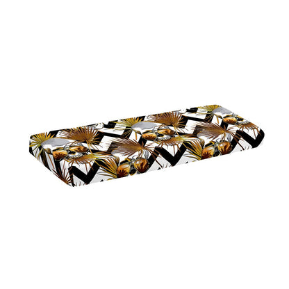 Gold Tropical Skull Pattern Print Piano Keyboard Cover