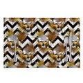 Gold Tropical Skull Pattern Print Placemat