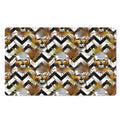 Gold Tropical Skull Pattern Print Polyester Doormat