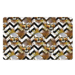 Gold Tropical Skull Pattern Print Polyester Doormat
