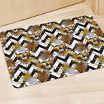 Gold Tropical Skull Pattern Print Polyester Doormat