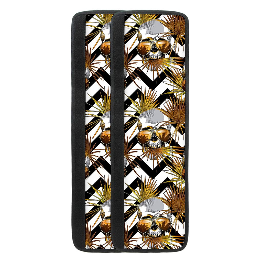 Gold Tropical Skull Pattern Print Refrigerator Handle Covers