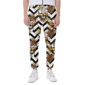 Gold Tropical Skull Pattern Print Joggers