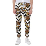 Gold Tropical Skull Pattern Print Scuba Joggers