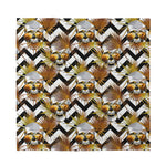 Gold Tropical Skull Pattern Print Silk Bandana
