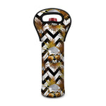 Gold Tropical Skull Pattern Print Single Neoprene Wine Tote