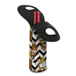 Gold Tropical Skull Pattern Print Single Neoprene Wine Tote