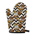 Gold Tropical Skull Pattern Print Single Oven Mitt