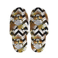 Gold Tropical Skull Pattern Print Slippers