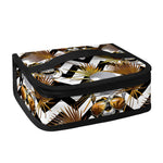 Gold Tropical Skull Pattern Print Small Lunch Bag