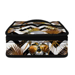 Gold Tropical Skull Pattern Print Small Lunch Bag