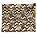 Gold Tropical Skull Pattern Print Tapestry